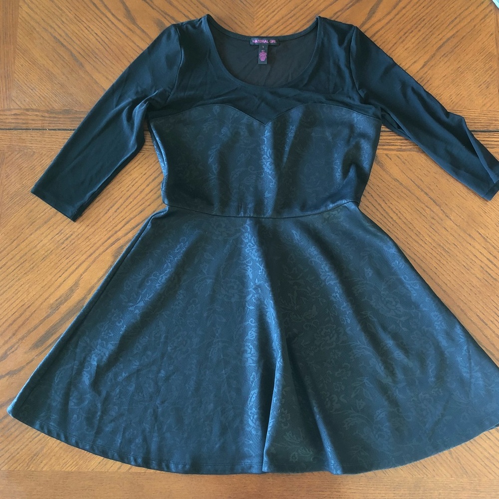 Material Girl Mesh Black Dress